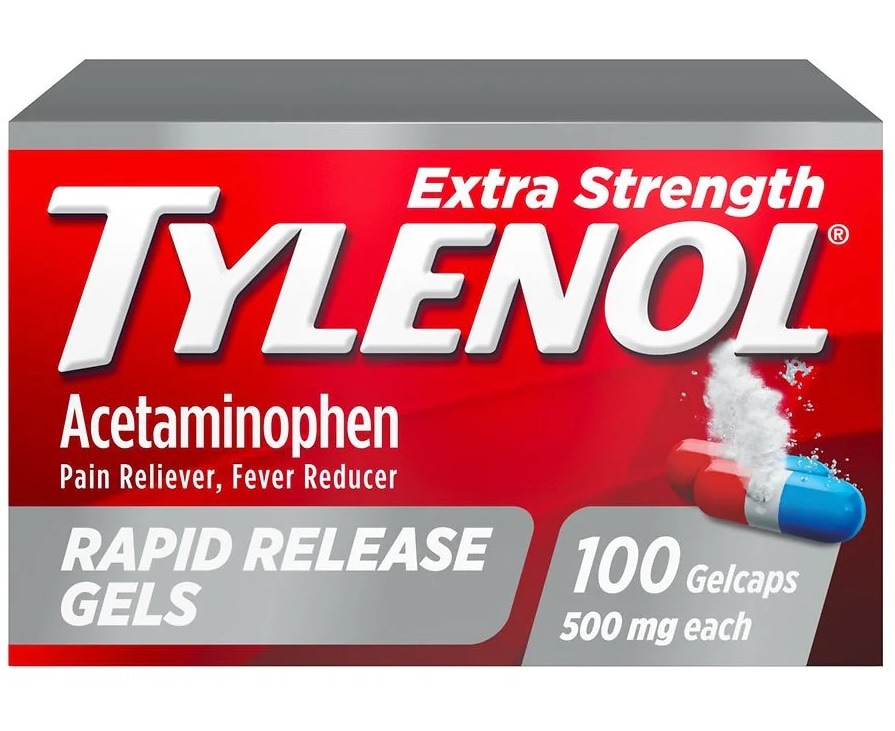 Tylenol acetaminophen Rapid Release Gels
