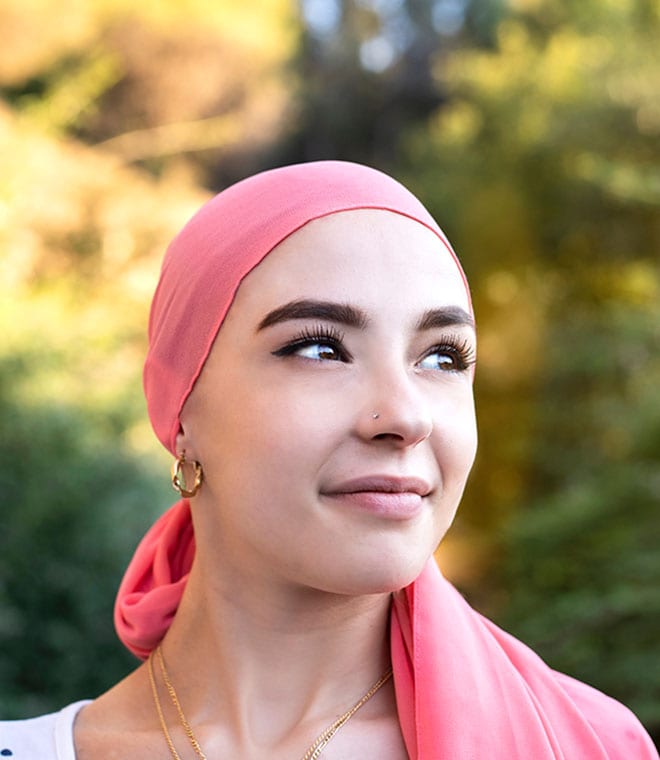 Young woman with head wrap